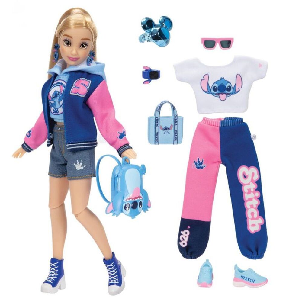 Disney ILY 4ever 12.5" Stitch Doll Varsity Jacket Brown Hair/Brown Eyes
